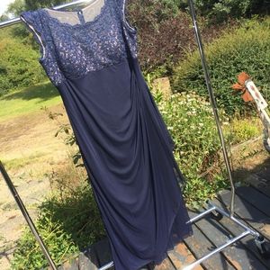 22W Lace Bridesmaid Dress Formal Navy
